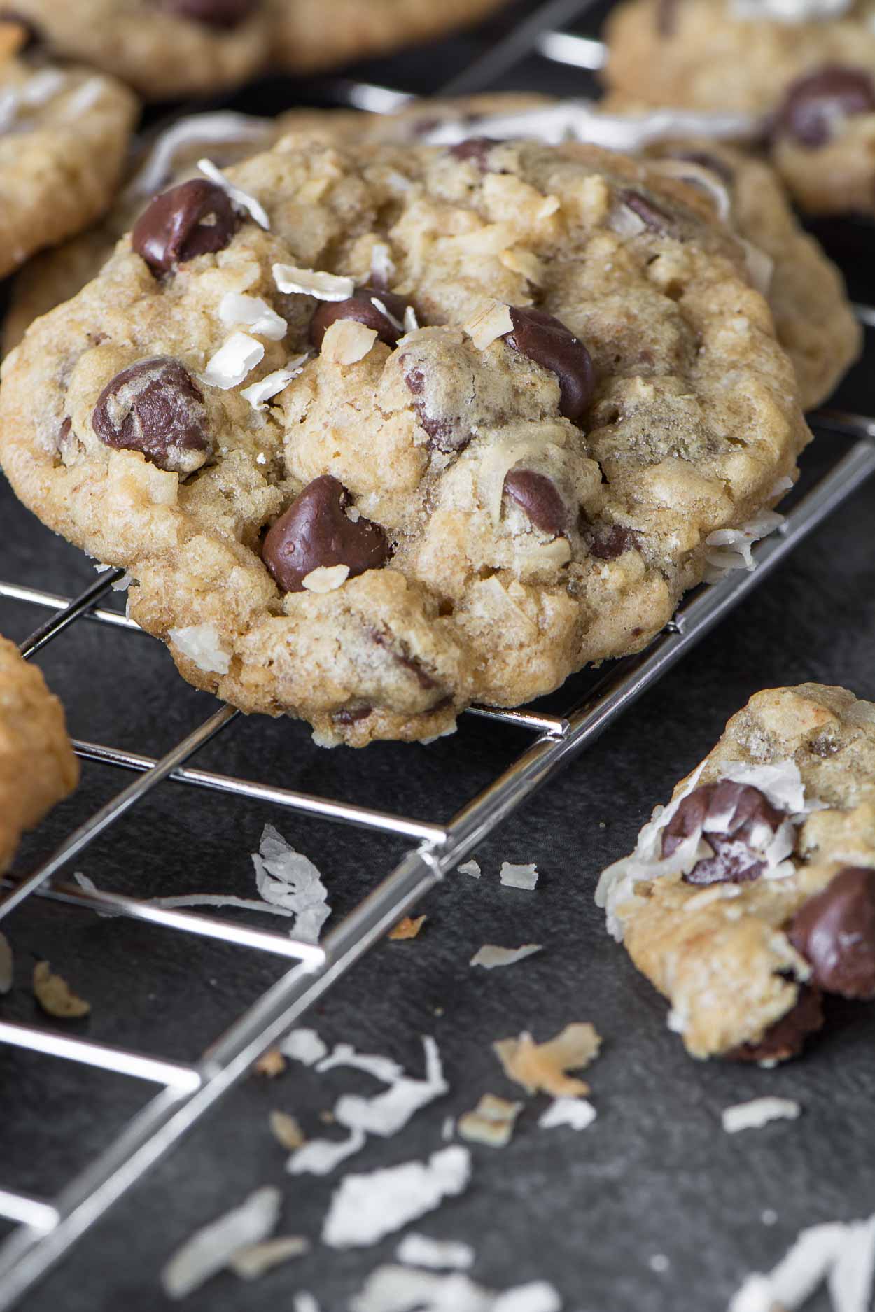 Chocolate Chip Coconut Oat Cookies