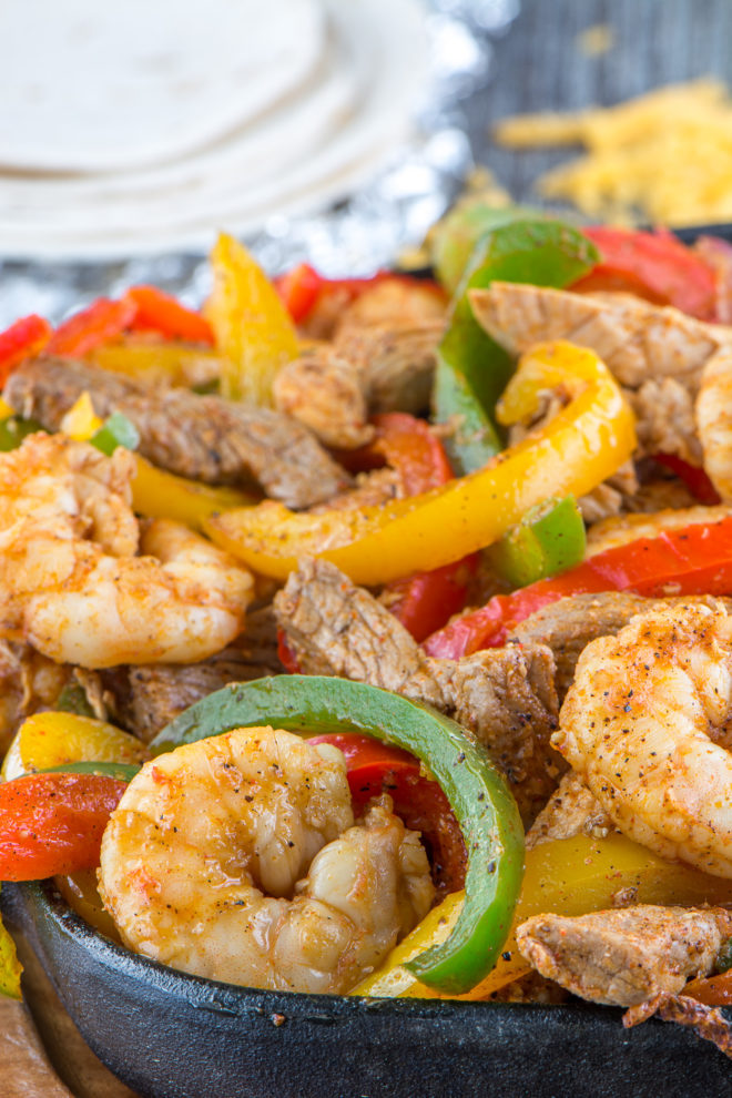 Chicken, Steak and Shrimp Fajitas | Simple Revisions